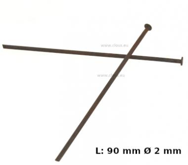 Pointe acier trempé Tête plate Ø 1.1 mm (1 kg) 